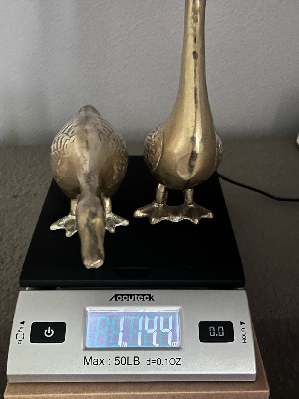 Vintage Brass Goose Figurines Set of 2 Mid Century Hollywood Regency Decor 9” - Picture 13 of 16